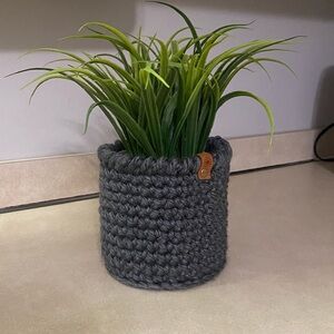 Crocheted plant pot cover.  NWOT’s